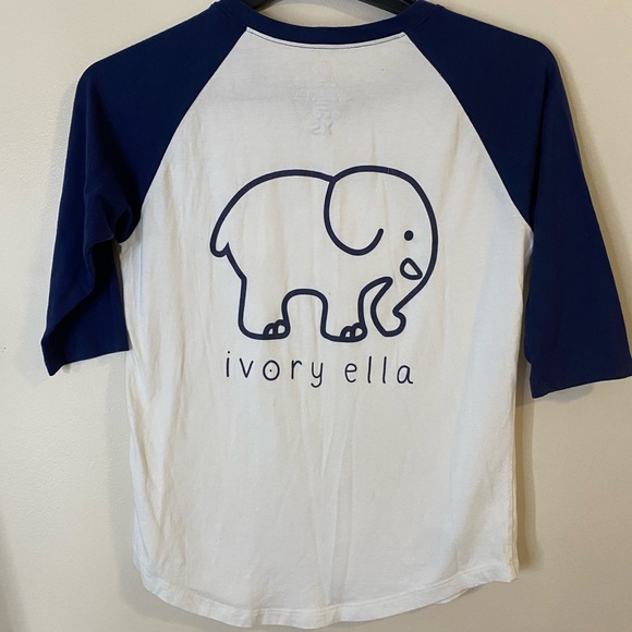 Ivory Ella Blue and White top size XS Pima cotton blend - Picture 3 of 5